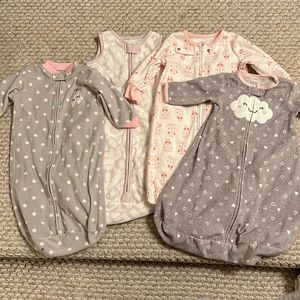 Fleece Sleep Sacks Sizes 0-9 months